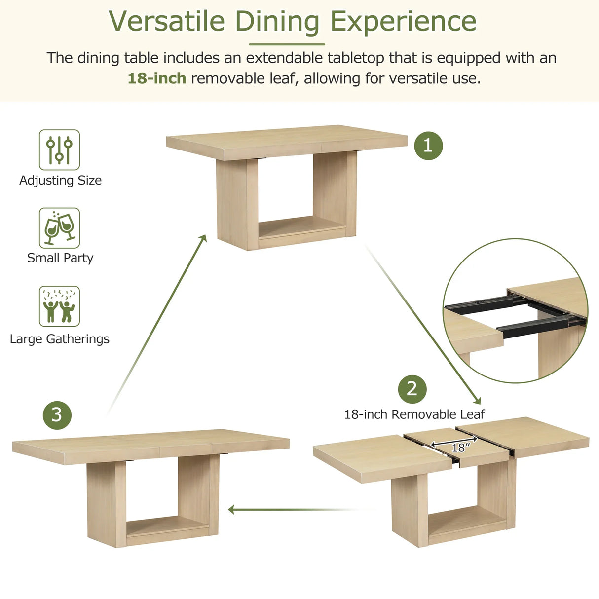 Dining Set Extendable Pedestal Table Bench And Chairs Beige - Furniture Home Direct