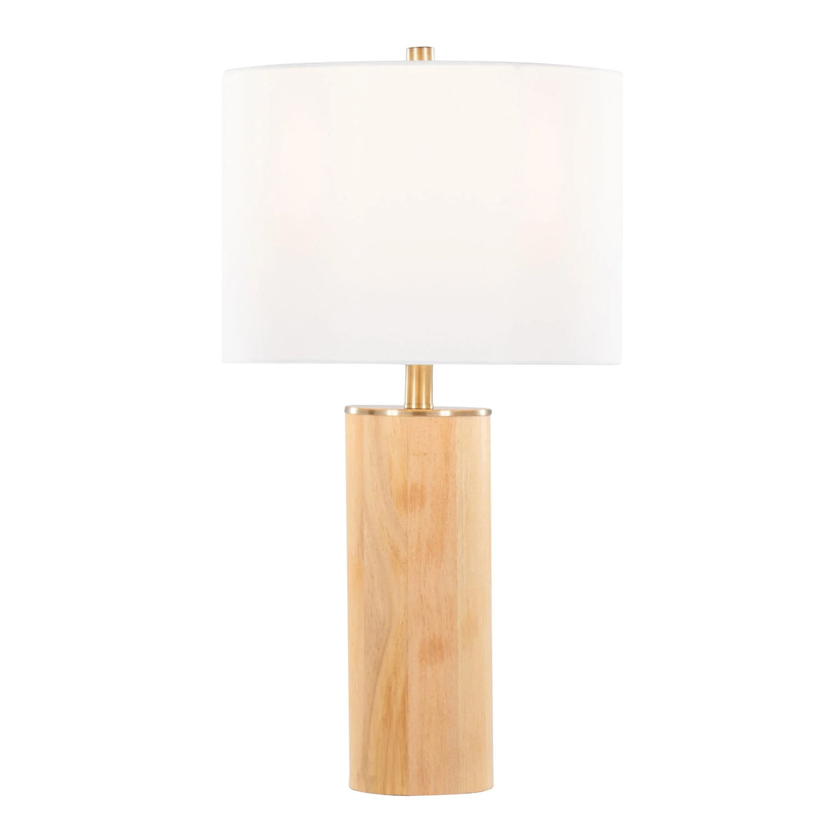 Cylinder - Ash Contemporary Table Lamp - Ash / Antique Brass / White - Furniture Home Direct