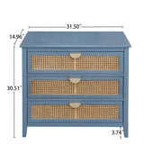 3 Drawer Cabinet, Natural Rattan, American Furniture - Furniture Home Direct