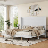 King Size, Stylish High Headboard Bed, High Quality - White - Furniture Home Direct