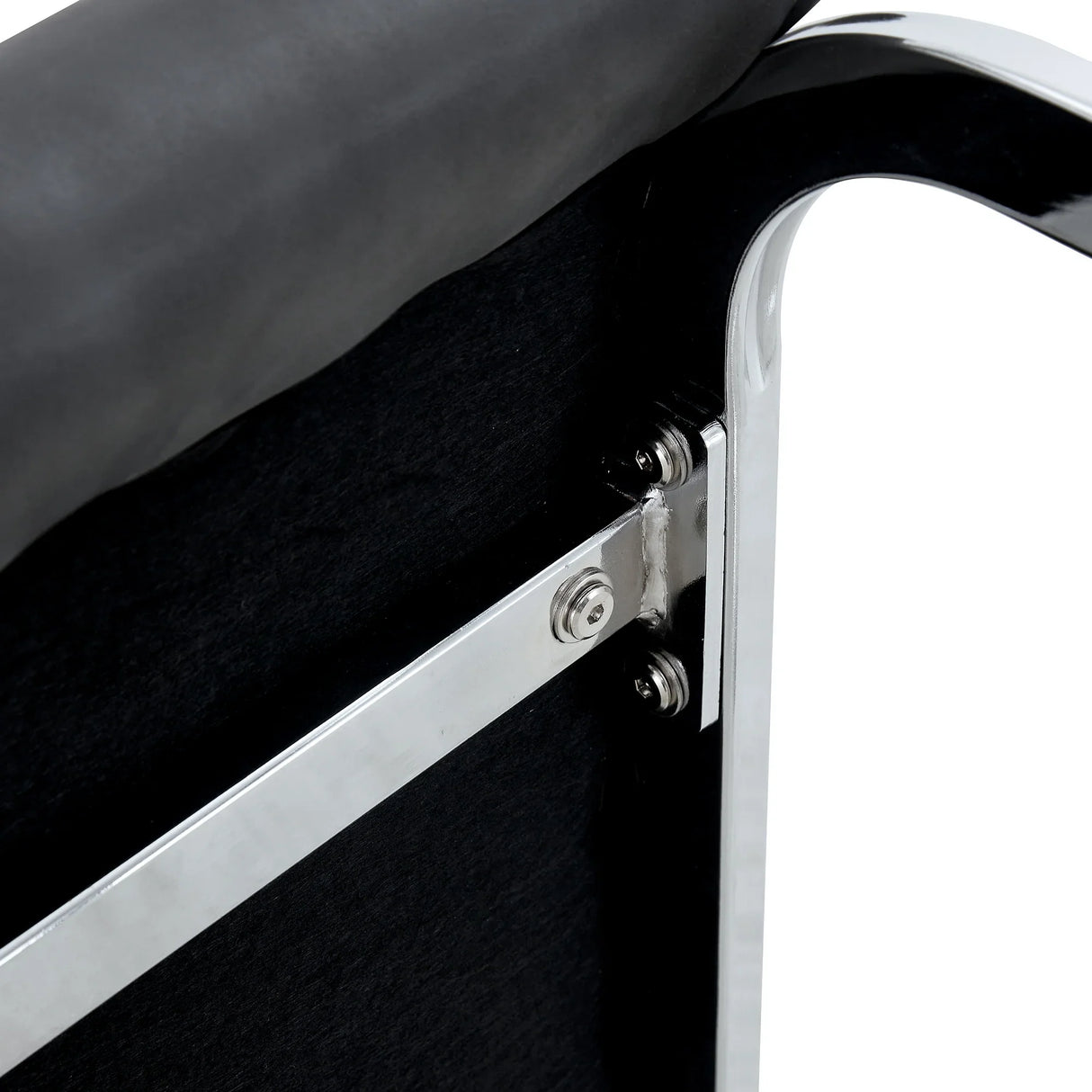 Dining Chairs Cantilever Metal Frame Polished PU Dark Gray - Furniture Home Direct