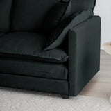Modern Chenille 3 Piece Living Room Set - Black - Furniture Home Direct