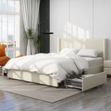Anna - Upholstered Wingback Platform Bed With 4 Drawers Storage - Furniture Home Direct