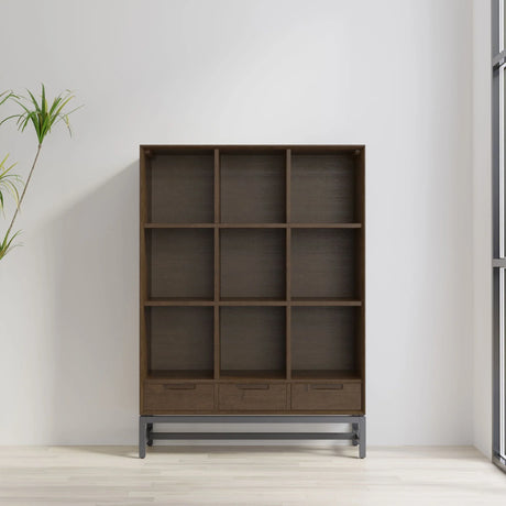 Banting - 9 Cube Bookcase With Drawers - Walnut Brown - Furniture Home Direct