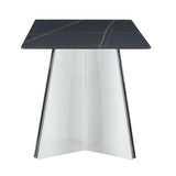 Dining Table Marble Pattern Slab With Butterfly Legs Black - Furniture Home Direct