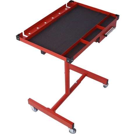 Adjustable Tear Down Work Table With Drawer For Garages, Repair Shops, And Diy, Portable, (4) 2.5" Swivel Casters, 220 Pound Capacity, Rubber Corners, Heavy Duty Steel - Furniture Home Direct