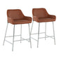Daniella - Contemporary Fixed Height Counter Stool With Metal Legs (Set of 2) - Furniture Home Direct