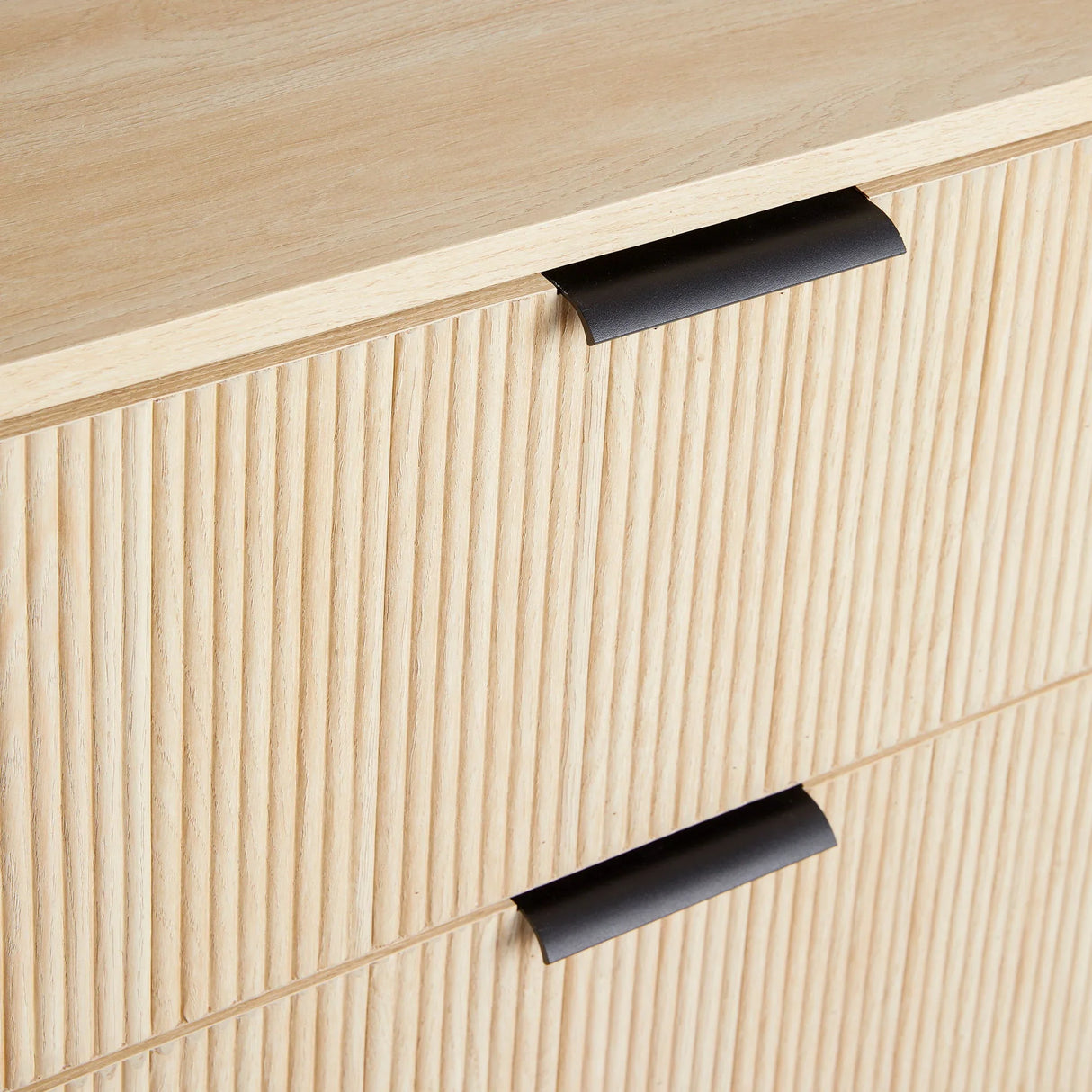 Mid-Century 3 Drawer Chest With Reeded Drawer Fronts - Furniture Home Direct