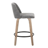 Toriano - Contemporary Fixed-Height Counter Stool & Swivel With Round Footrest (Set of 2) - Furniture Home Direct