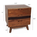 Nightstand Natural Wood - Brown - Furniture Home Direct