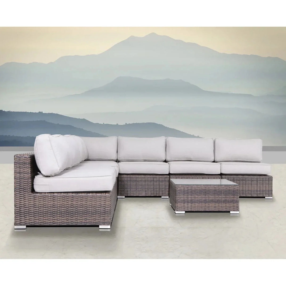 Seating Set With Cushions Handcrafted Wicker Design - Furniture Home Direct