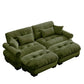 Modern Sectional Sofa With Ottoman, Round Bolster Armrests, Waist And Throw Pillows - Furniture Home Direct