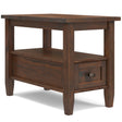 Warm Shaker - Narrow Side Table - Distressed Charcoal Brown - Furniture Home Direct