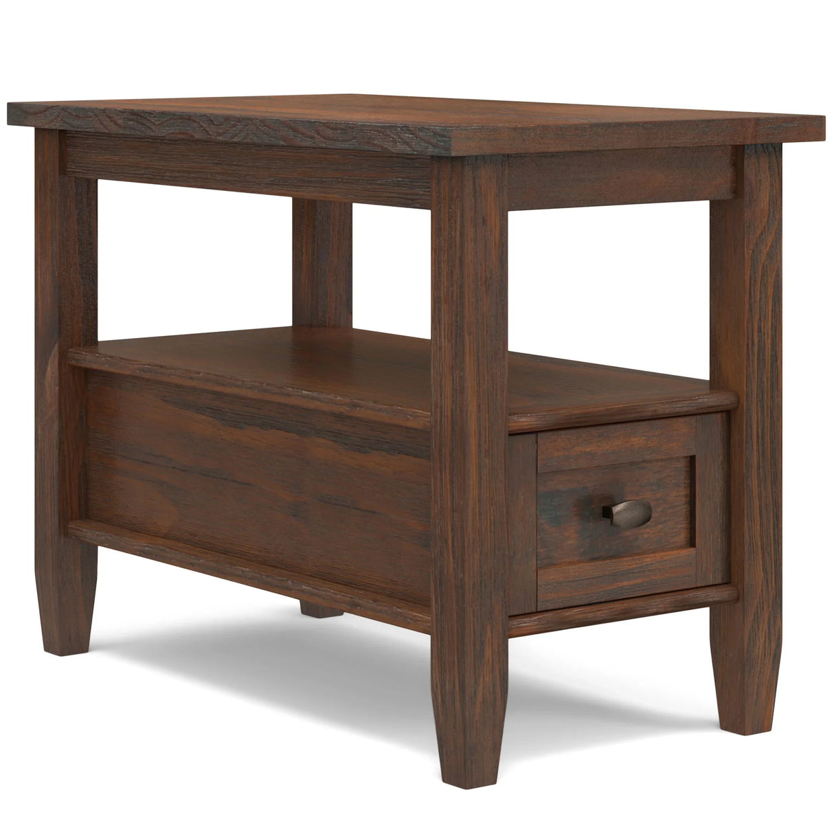 Warm Shaker - Narrow Side Table - Distressed Charcoal Brown - Furniture Home Direct