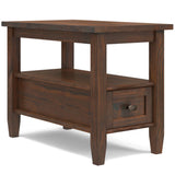 Warm Shaker - Narrow Side Table - Distressed Charcoal Brown - Furniture Home Direct