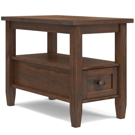 Warm Shaker - Narrow Side Table - Distressed Charcoal Brown - Furniture Home Direct
