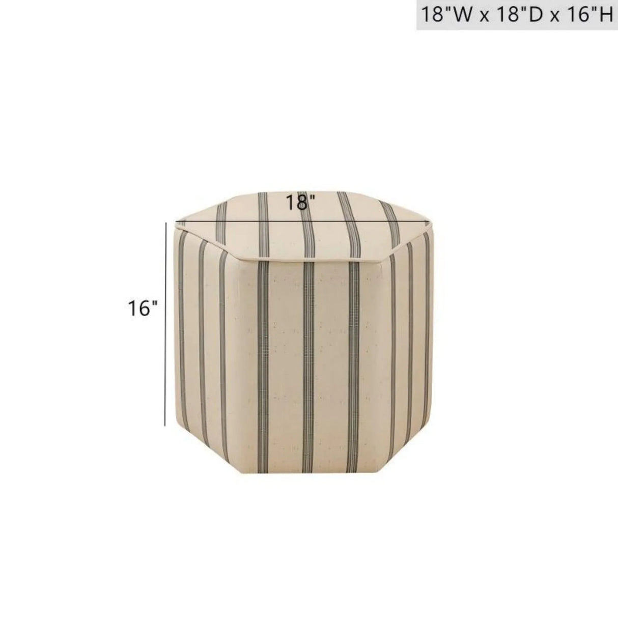 Accent Ottoman Printed Stripe - Furniture Home Direct