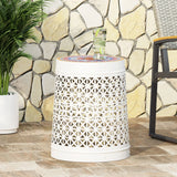 Outdoor Side Table with Flower Design - Furniture Home Direct