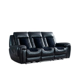 Clark - Blanche / Velvet Power Reclining Sofa With LED - Black - Furniture Home Direct