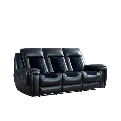 Clark - Blanche / Velvet Power Reclining Sofa With LED - Black - Furniture Home Direct