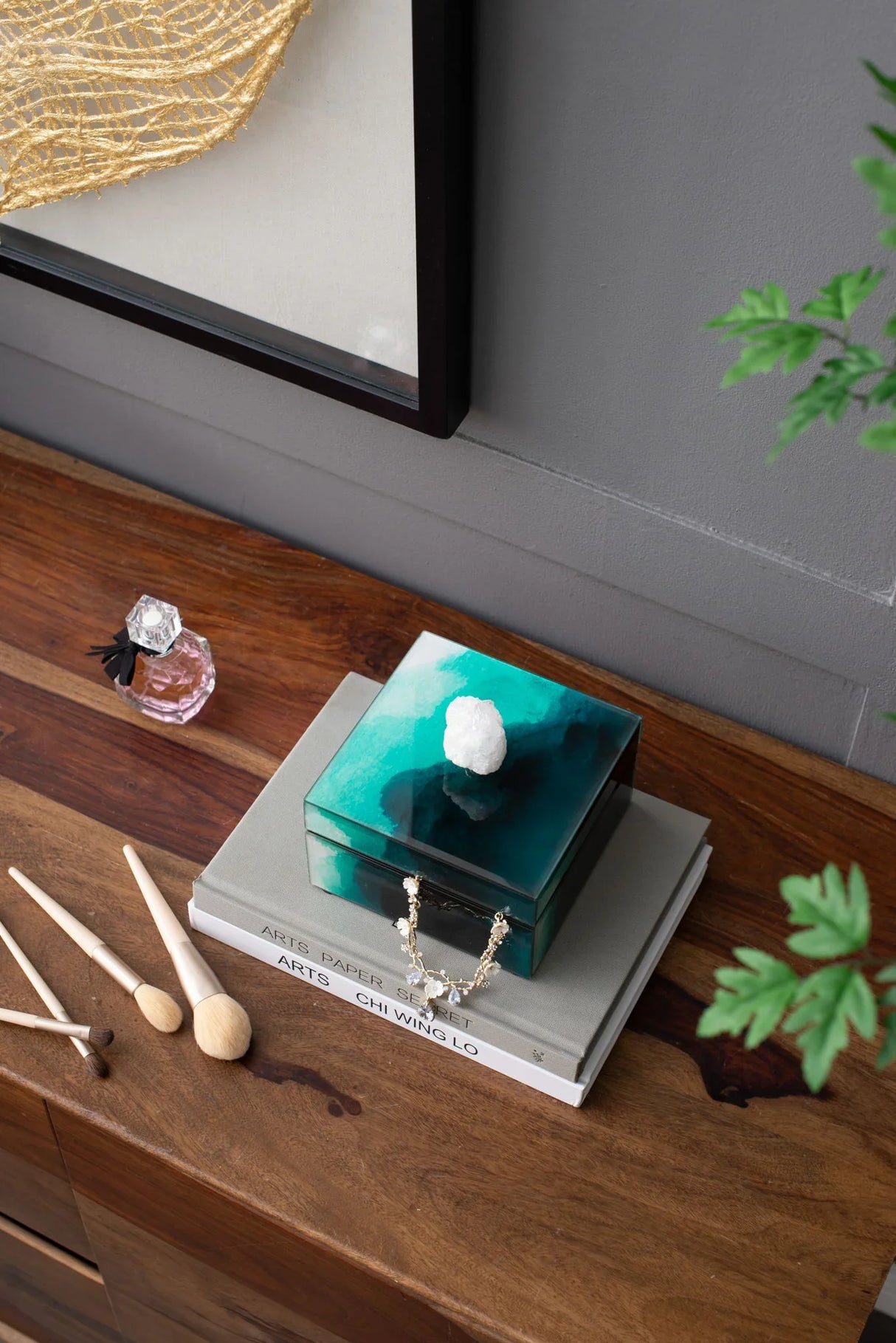 Bethany - Aqua Jewelry Box, Stackable Decorative Storage Boxes & Lids - Furniture Home Direct