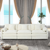 Modern Chenille Oversized Deep Seat Sectional Sofa With Pillows - Furniture Home Direct