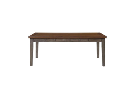Casual Two Tone 6 Drawer Dining Table - Gray - Furniture Home Direct