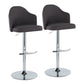 Ahoy - Contemporary Adjustable Barstool With Swivel With Rounded T Footrest (Set of 2) - Furniture Home Direct