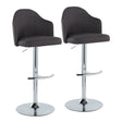 Ahoy - Contemporary Adjustable Barstool With Swivel With Rounded T Footrest (Set of 2) - Furniture Home Direct