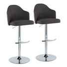 Ahoy - Contemporary Adjustable Barstool With Swivel With Rounded T Footrest (Set of 2) - Furniture Home Direct