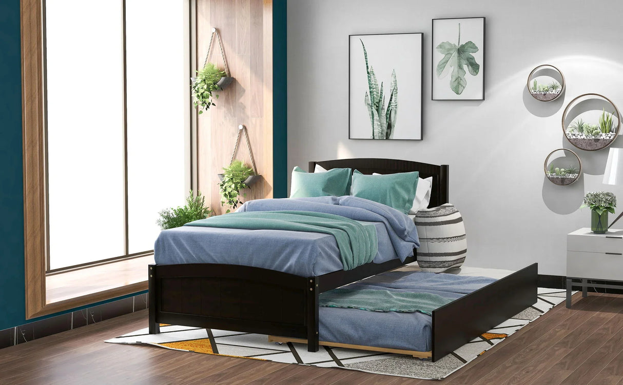 Platform Bed & Headboard, Footboard And Wood Slat Support - Furniture Home Direct