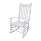 Classic Wooden Porch Rocker Chair White Populus Wood Comfortable Design - Furniture Home Direct
