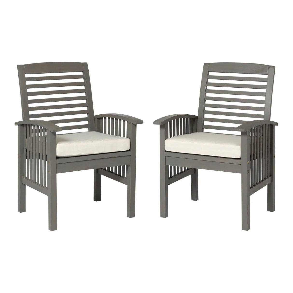 Modern 2 Piece Slat Back Patio Chairs With Cushions - Furniture Home Direct
