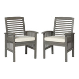 Modern 2 Piece Slat Back Patio Chairs With Cushions - Furniture Home Direct
