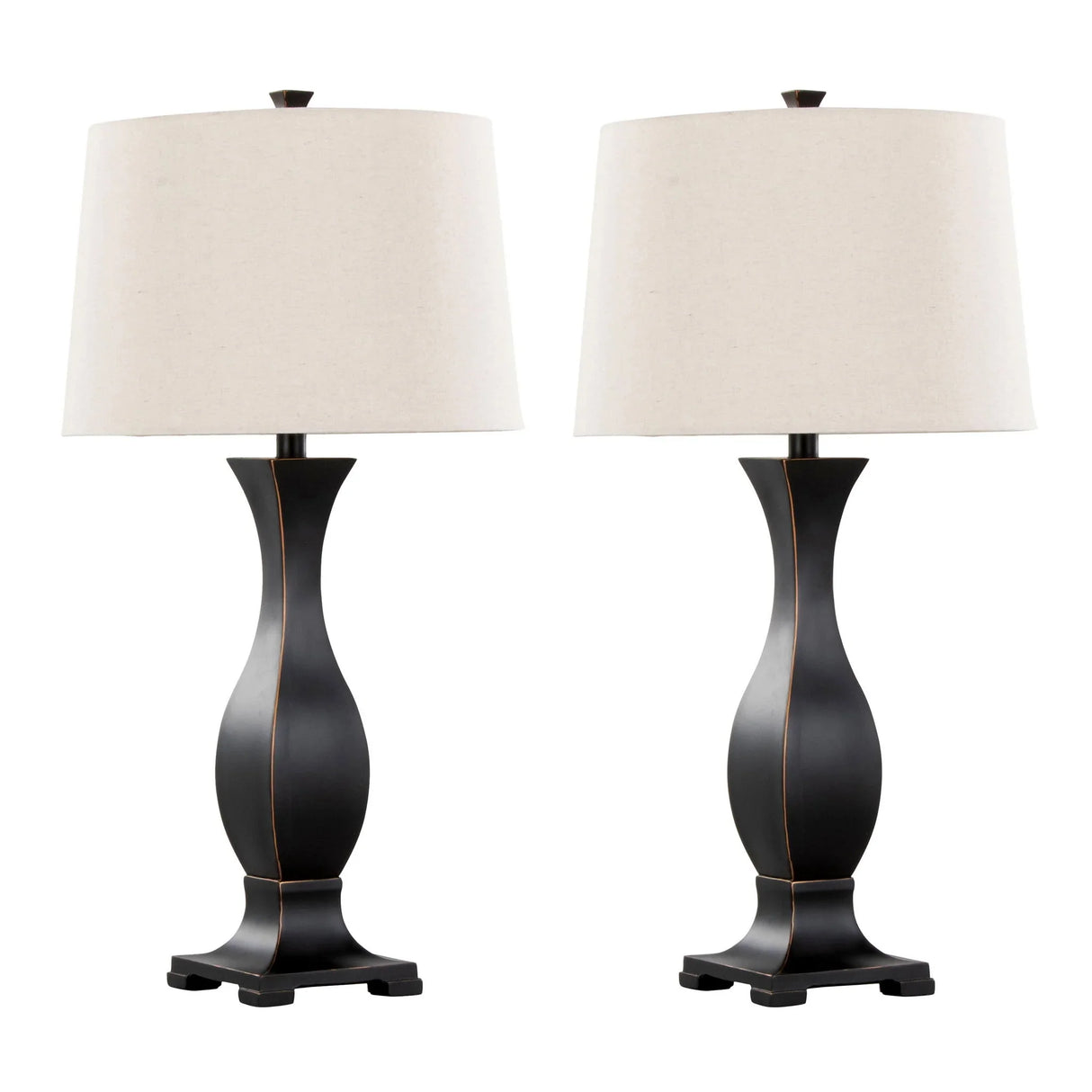 Riley - Contemporary Table Lamp (Set of 2) - Oil Rubbed Bronze / Oat - Furniture Home Direct