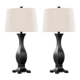 Riley - Contemporary Table Lamp (Set of 2) - Oil Rubbed Bronze / Oat - Furniture Home Direct