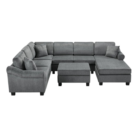 Contemporary U - Shaped Sectional Sofa With Movable Storage Ottoman - Furniture Home Direct