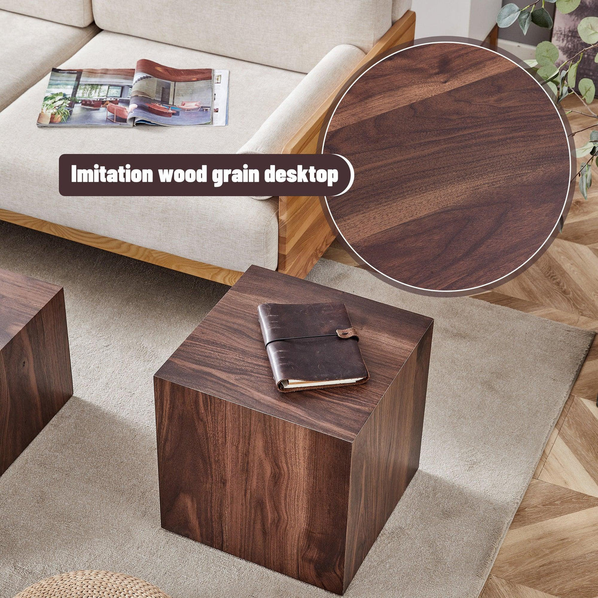 Walnut Wood Grain Coffee Table - Furniture Home Direct
