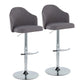 Ahoy - Contemporary Adjustable Barstool With Swivel With Rounded T Footrest (Set of 2) - Furniture Home Direct