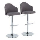 Ahoy - Contemporary Adjustable Barstool With Swivel With Rounded T Footrest (Set of 2) - Furniture Home Direct