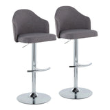 Ahoy - Contemporary Adjustable Barstool With Swivel With Rounded T Footrest (Set of 2) - Furniture Home Direct