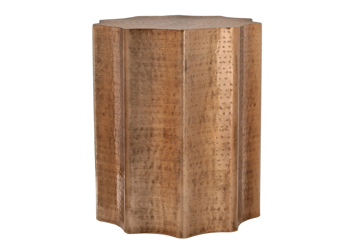 Drum Accent Side Table, Stylish Scalloped Design - Furniture Home Direct