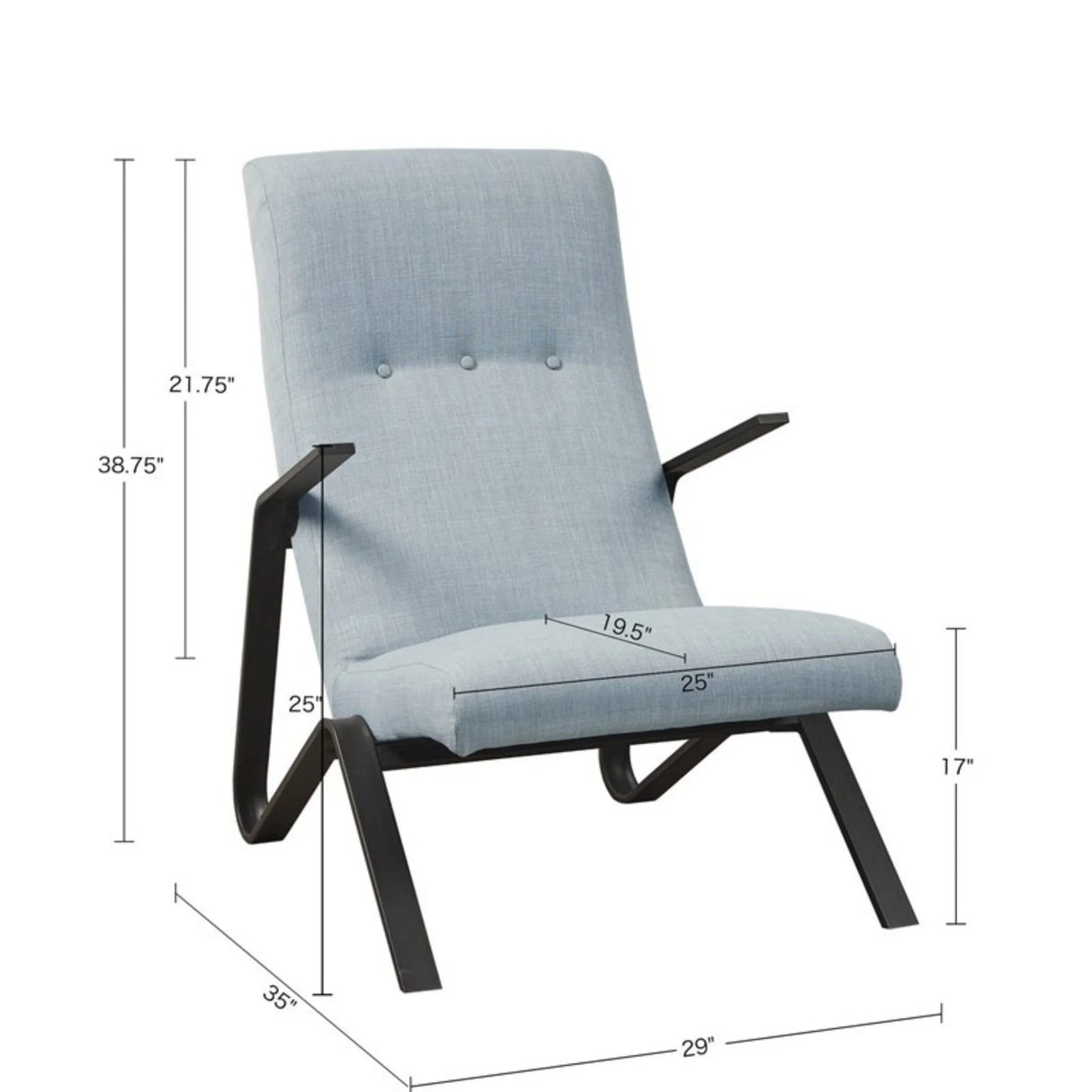 Manhattan - Accent Chair With High Back Support - Light Blue - Furniture Home Direct