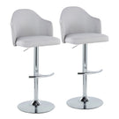 Ahoy - Contemporary Adjustable Barstool With Swivel With Rounded T Footrest (Set of 2) - Furniture Home Direct