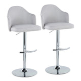 Ahoy - Contemporary Adjustable Barstool With Swivel With Rounded T Footrest (Set of 2) - Furniture Home Direct