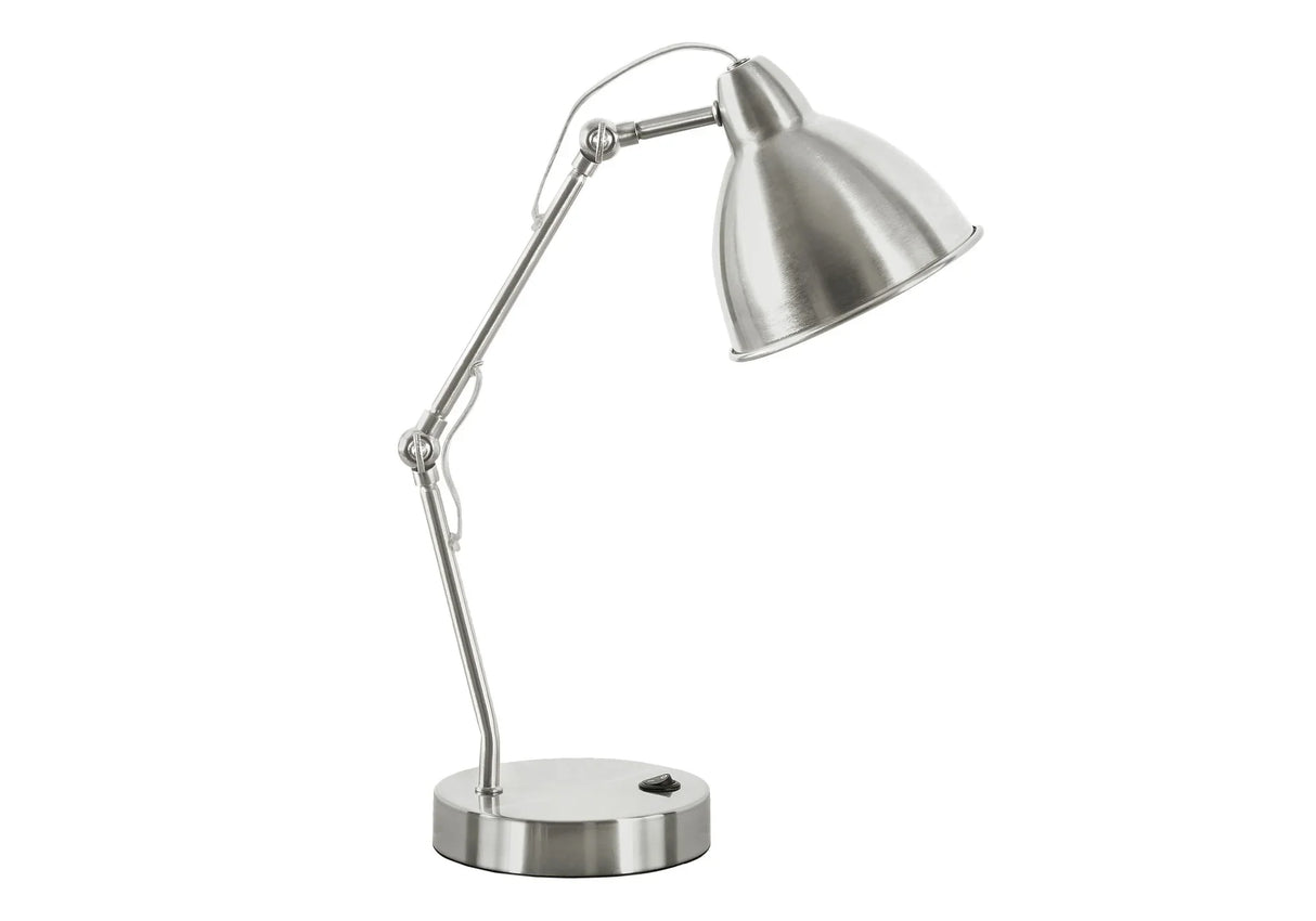Lighting, Table Lamp, USB Port Included, Nickel Metal, Nickel Shade, Modern - Silver - Furniture Home Direct