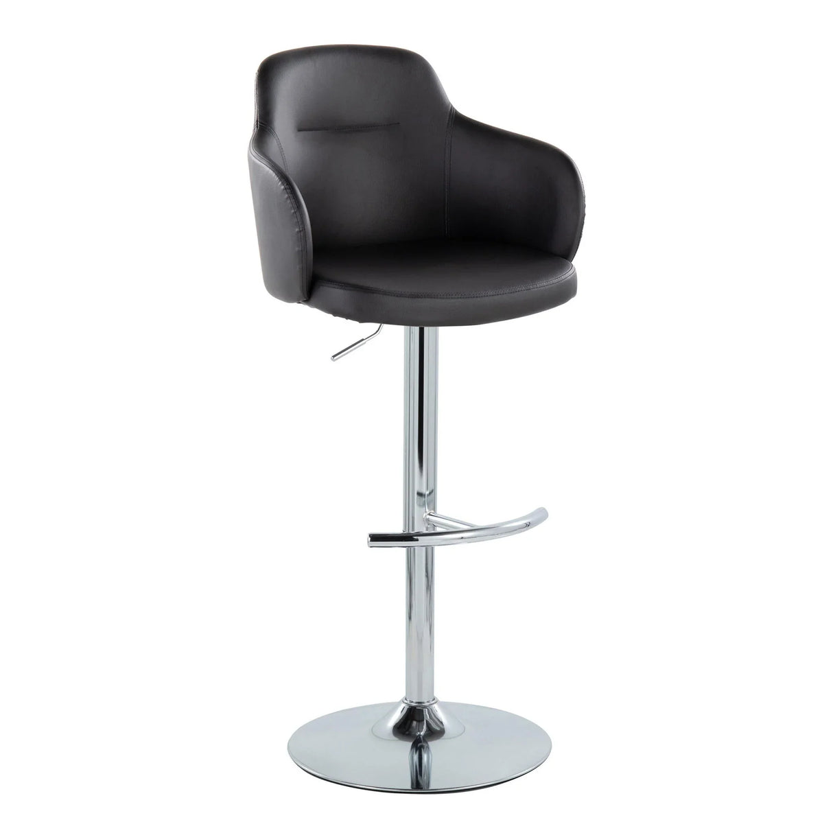 Boyne - Contemporary Adjustable Barstool With Swivel & Rounded T Footrest (Set of 2) - Furniture Home Direct