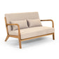 Leisure Chair With Solid Wood Armrest And Feet, Mid-Century Modern Accent Sofa, 2 Seat - Furniture Home Direct