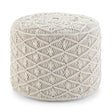 Coates - Round Macrame Pouf - Natural - Furniture Home Direct