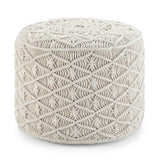 Coates - Round Macrame Pouf - Natural - Furniture Home Direct